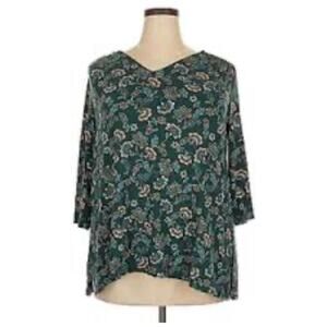 J Jill Wearever Tunic Women’s Plus Size 2XL Floral Fairy Boho Cottagecore